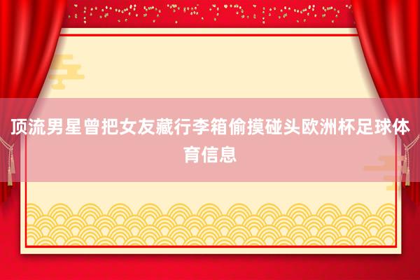 顶流男星曾把女友藏行李箱偷摸碰头欧洲杯足球体育信息