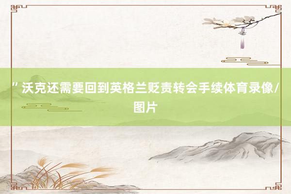 ”沃克还需要回到英格兰贬责转会手续体育录像/图片