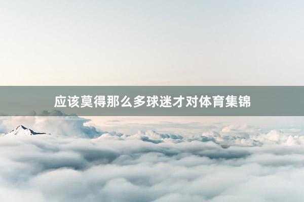 应该莫得那么多球迷才对体育集锦
