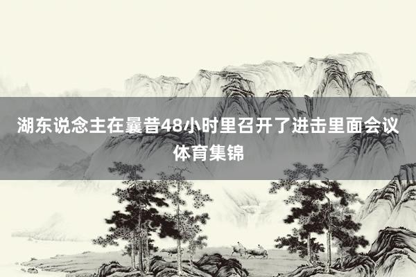 湖东说念主在曩昔48小时里召开了进击里面会议体育集锦