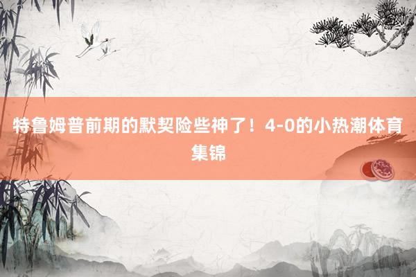 特鲁姆普前期的默契险些神了！4-0的小热潮体育集锦