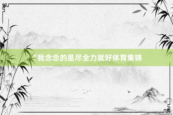 “我念念的是尽全力就好体育集锦