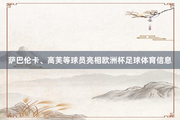 萨巴伦卡、高芙等球员亮相欧洲杯足球体育信息