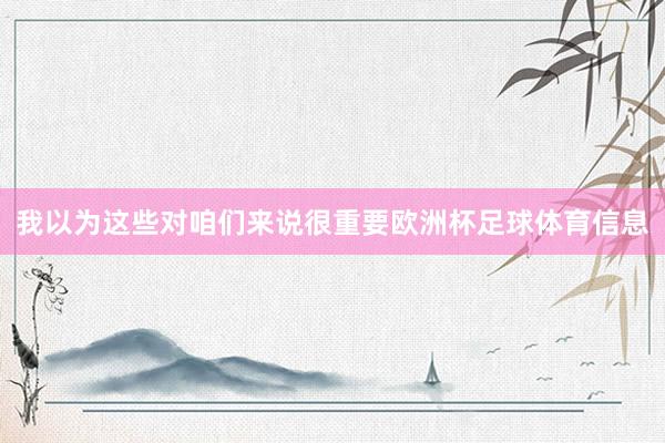 我以为这些对咱们来说很重要欧洲杯足球体育信息