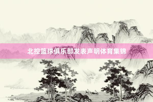 北控篮球俱乐部发表声明体育集锦