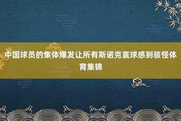 中国球员的集体爆发让所有斯诺克寰球感到骇怪体育集锦