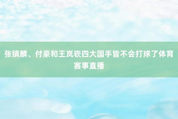 张镇麟、付豪和王岚嵚四大国手皆不会打球了体育赛事直播