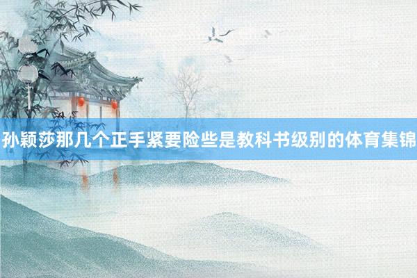 孙颖莎那几个正手紧要险些是教科书级别的体育集锦