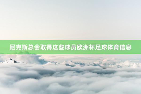 尼克斯总会取得这些球员欧洲杯足球体育信息