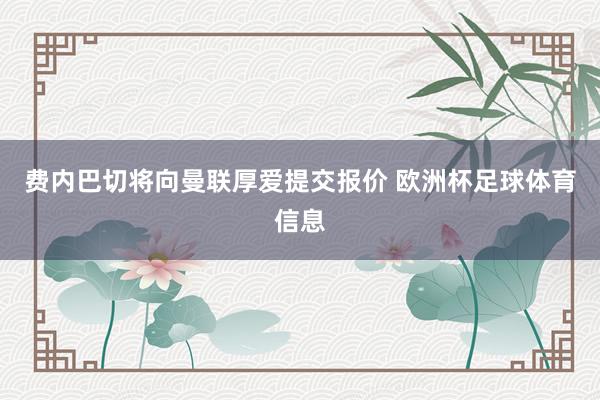 费内巴切将向曼联厚爱提交报价 欧洲杯足球体育信息