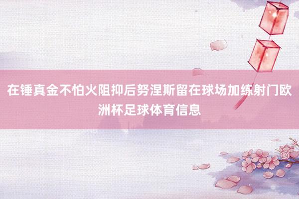 在锤真金不怕火阻抑后努涅斯留在球场加练射门欧洲杯足球体育信息