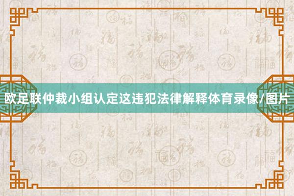 欧足联仲裁小组认定这违犯法律解释体育录像/图片