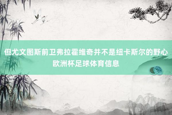 但尤文图斯前卫弗拉霍维奇并不是纽卡斯尔的野心欧洲杯足球体育信息