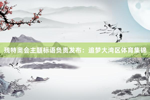 残特奥会主题标语负责发布：追梦大湾区体育集锦