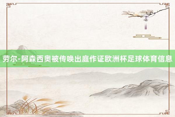 劳尔-阿森西奥被传唤出庭作证欧洲杯足球体育信息