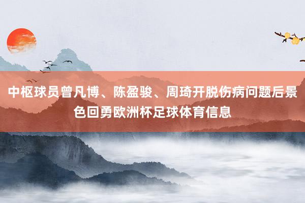 中枢球员曾凡博、陈盈骏、周琦开脱伤病问题后景色回勇欧洲杯足球体育信息