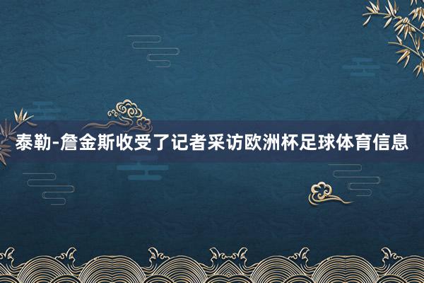 泰勒-詹金斯收受了记者采访欧洲杯足球体育信息