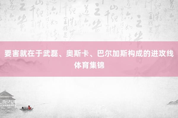 要害就在于武磊、奥斯卡、巴尔加斯构成的进攻线体育集锦