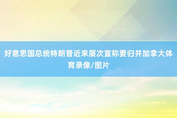 好意思国总统特朗普近来屡次宣称要归并加拿大体育录像/图片