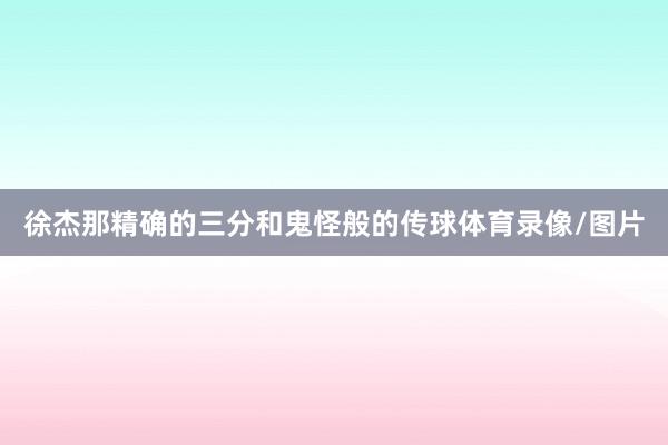 徐杰那精确的三分和鬼怪般的传球体育录像/图片